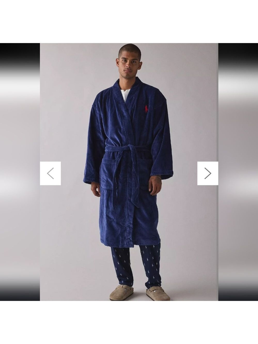 Ralph Lauren Men's Plush Blue Robe One Size